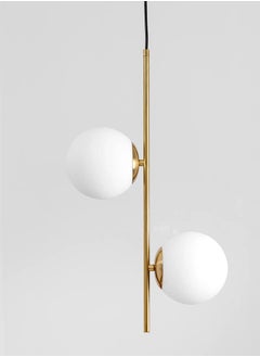 Modern Ceiling Chandelier Golden Column from Yocandle with 2 Dimmable Glass Bulbs,