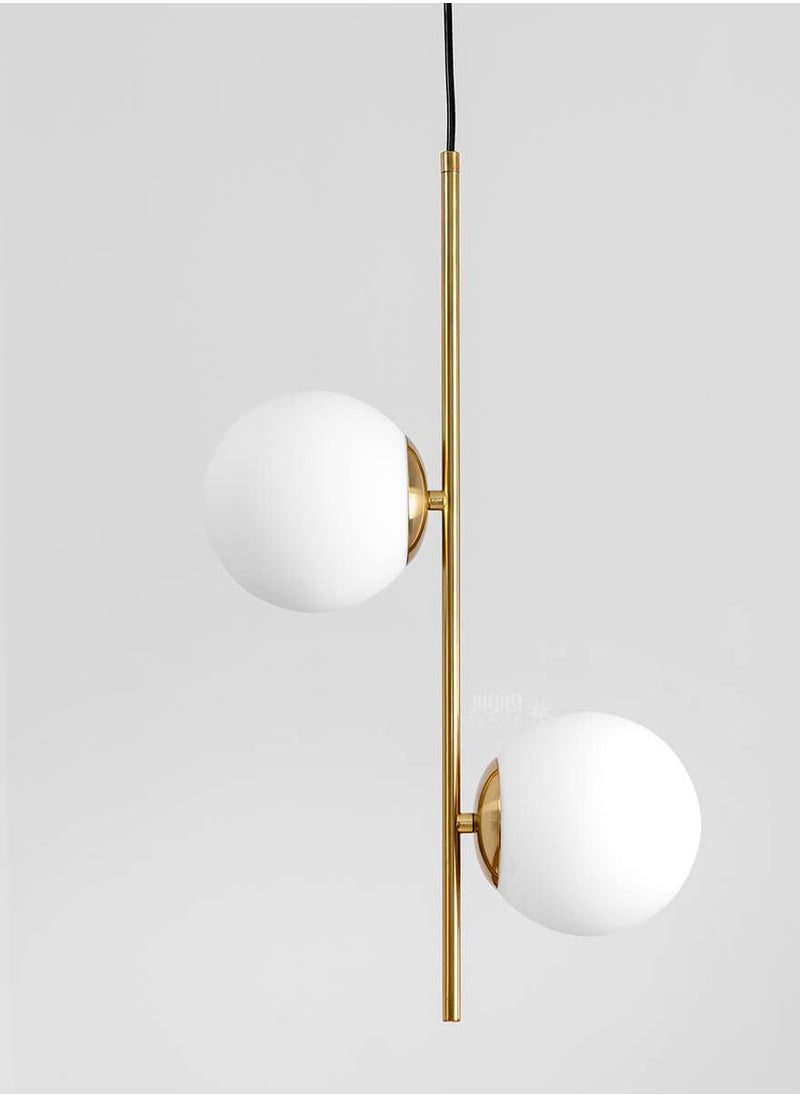 UCANDLE - Modern Ceiling Chandelier Golden Column from Yocandle with 2 Dimmable Glass Bulbs, - Image 1