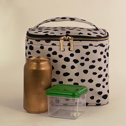kate spade new york Insulated Lunch Tote, Small Lunch Cooler, Thermal Bag with Double Zipper Close and Carrying Handle, Flamingo Dot - Image 3