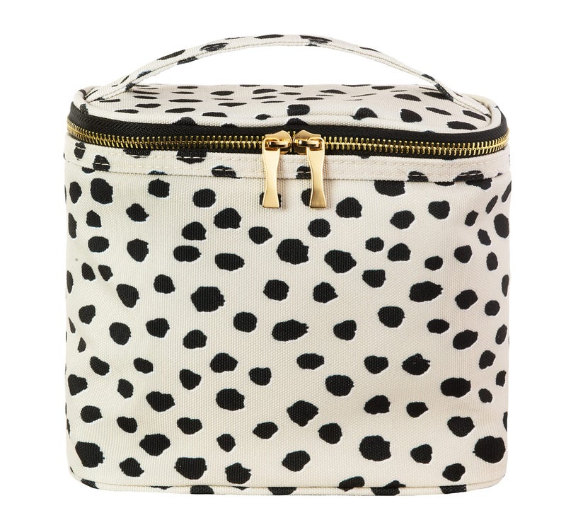 kate spade new york Insulated Lunch Tote, Small Lunch Cooler, Thermal Bag with Double Zipper Close and Carrying Handle, Flamingo Dot - Image 4