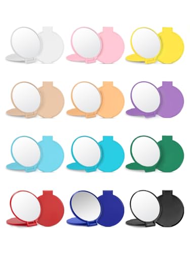 Getinbulk Compact Mirror Bulk, Round Makeup Mirror for Purse, Set of 36 (12 Colors) - Image 1