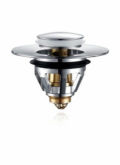 Drain Stopper, Wash Basin Bounce Filter, Pop Up Stopper for Bathroom Sink, Core Push Type Sink Plug with Anti-Clogging Strainer