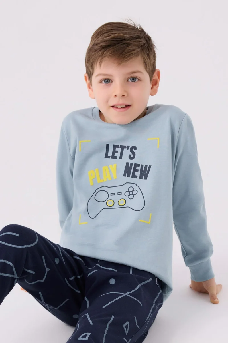 روليبولي Boy Long Sleeve Pajama Set RP3379 Soft Green