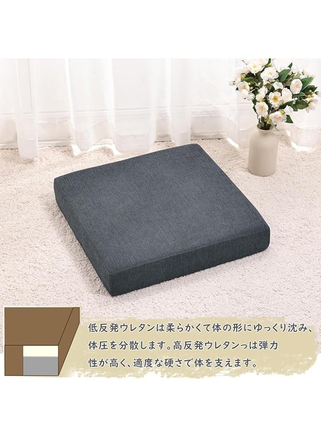 وسادة مقعد بطبقتين ميموري فوم وخامة عالية المرونة – بسُمك 7 سم لدعم مريح للاستخدام في المكتب والمنزل والأرض – مربعة 42 سم - Image 4