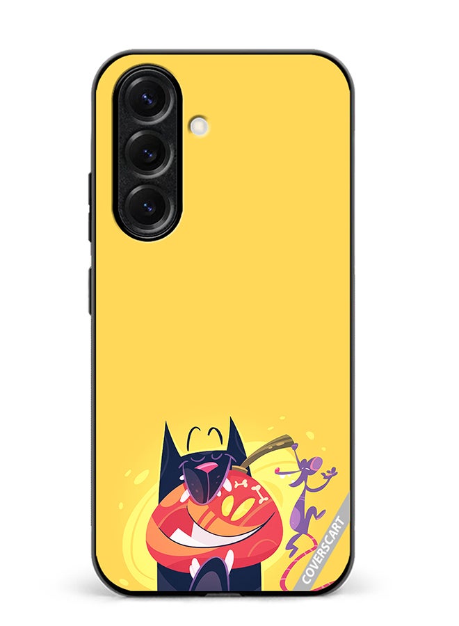 VR CREATIVE Protective Case Cover For Samsung Galaxy S25 Plus Halloween Cat Design Multicolour