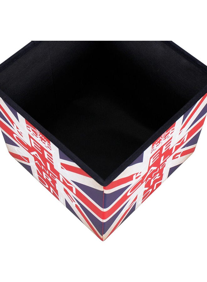 Prio Folding Storage Ottoman Multi Functional Foldable Organizer Upholstered Footrest Modern Design Furniture For Living Room Bedrooml 38x38x38 Cm Red