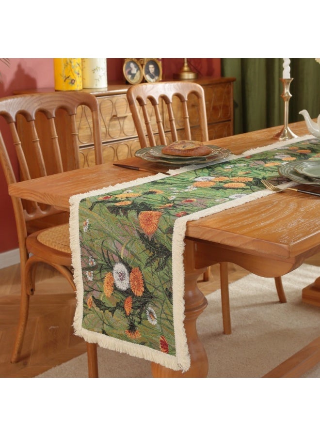 آنا منديل طاولة مزخرف بتطريز مزخرف 30x180 سم، مثالي لتزيين طاولة الطعام، طاولة قماش منزلية راقية - Image 3