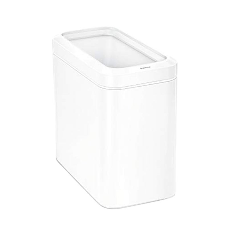 simplehuman 25 Liter / 6.6 Gallon Slim Open Top Small Trash Can, Commercial Grade Heavy Gauge Office Trash Can, White Stainless Steel - Image 1