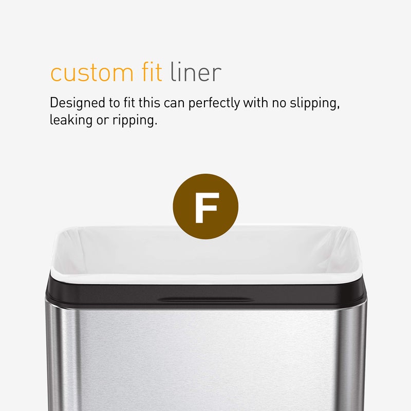 simplehuman 25 Liter / 6.6 Gallon Slim Open Top Small Trash Can, Commercial Grade Heavy Gauge Office Trash Can, White Stainless Steel - Image 5