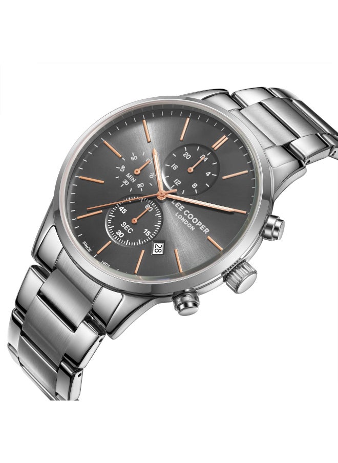 Lee Cooper - Lee Cooper Men's Watch, Multi Function Display and Metal Strap - LC08042.360, Silver - Image 1