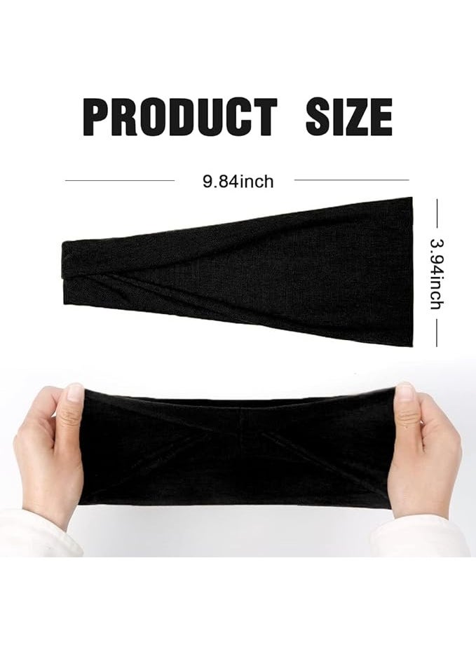 Generic Wide Headbands for Women Men, 2 pack Gray Fashion Headbands for Women's Hair, Soft Fabric Stretchy Hair Bands for Makeup, Yoga, Running, Sports  - Image 5