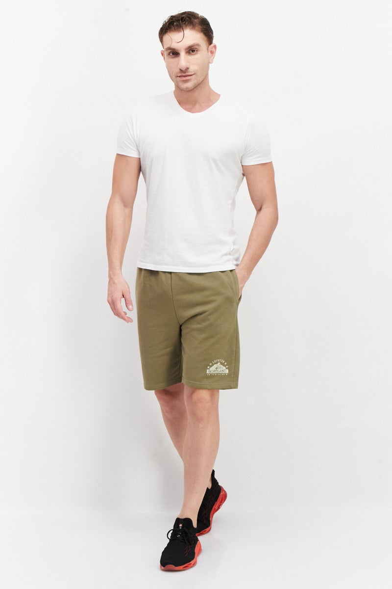 Nordland Men Regular Fit Drawstring Basic Shorts, Light Olive - Image 4