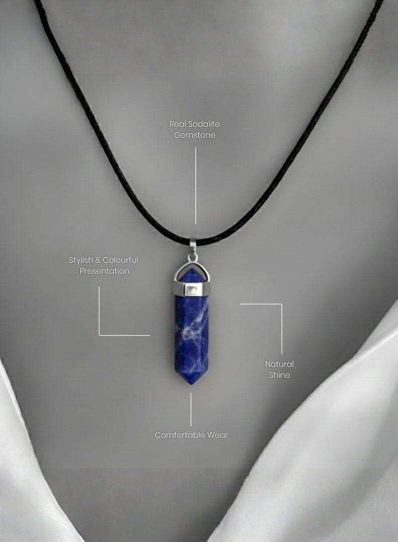 British Fossils Crystal Energy Sodalite Pendant - Image 3