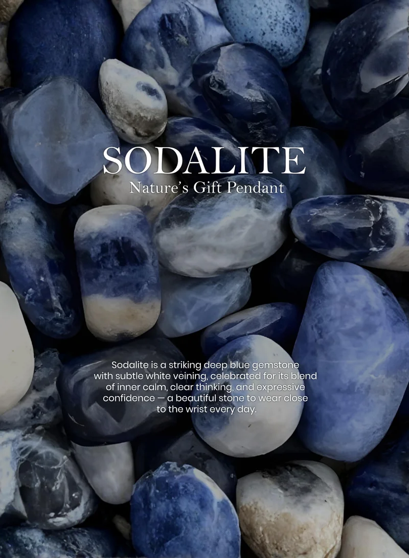 British Fossils قلادة طاقة الكريستال بالسوداليت