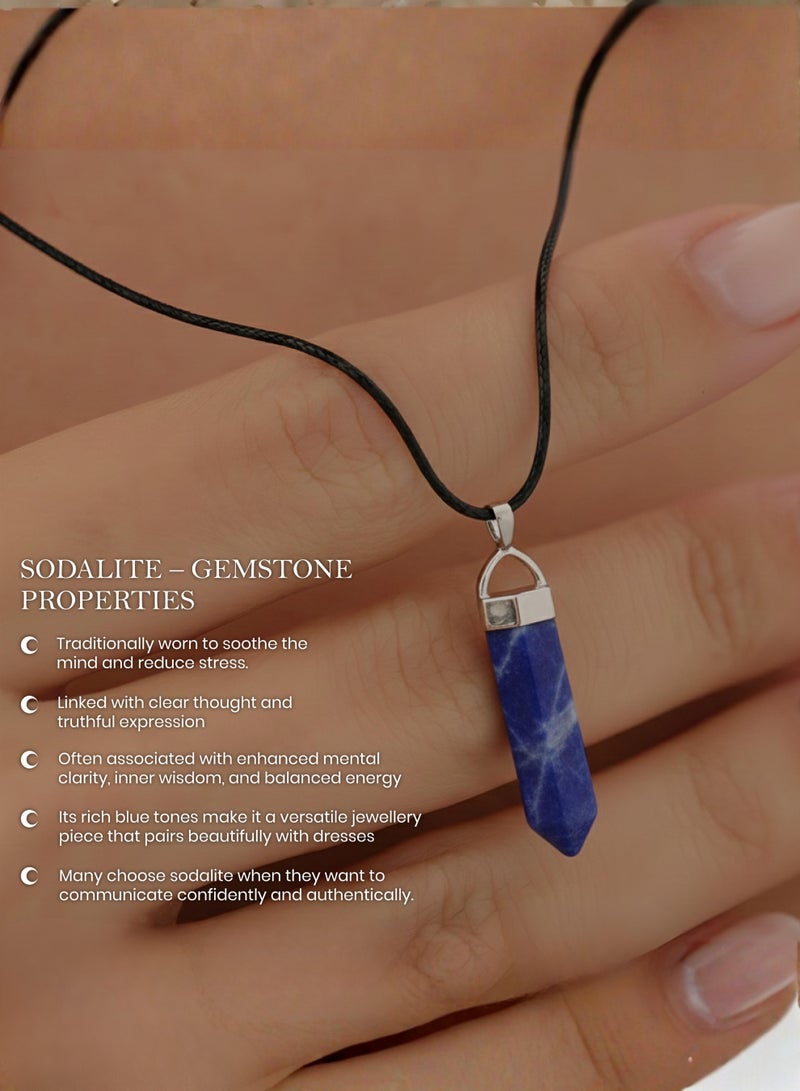 British Fossils Crystal Energy Sodalite Pendant - Image 5
