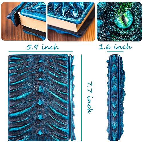 LZlightactor 3D Dragon Eye Embossed Journal,Resin Engraving Notebook,Dnd notebook for Dragon Lovers ，Blank Paper,Hardcover Travel Notepad for Writing,Sketchbook,Collection,Gift,Decoration A4 and A5 Size (A5-Blue - Image 3
