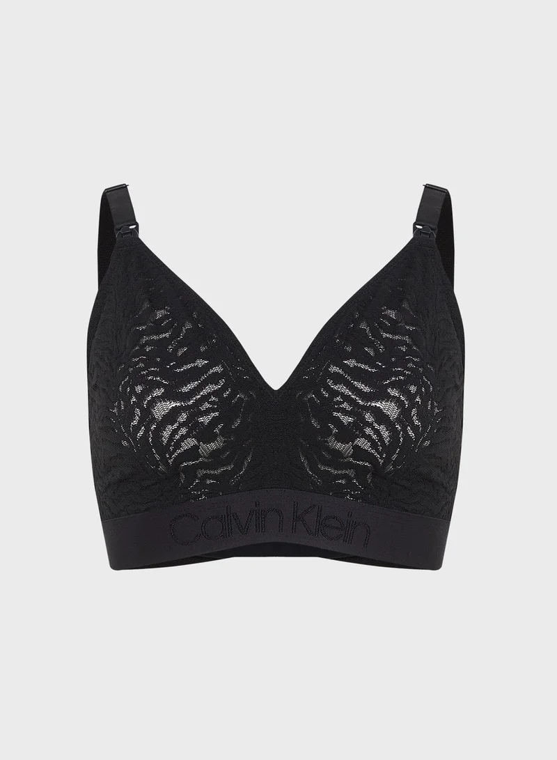 CALVIN KLEIN Logo Band Plunge Bra