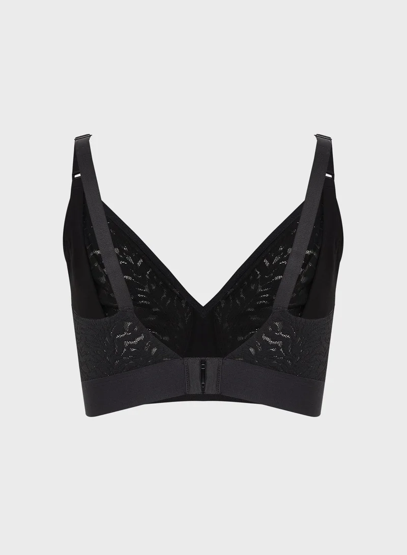 CALVIN KLEIN Logo Band Plunge Bra