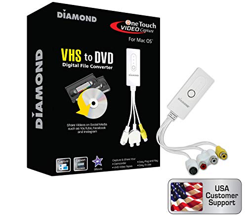 Diamond Multimedia VC500MAC USB 2.0 One Touch Vhs to DVD Video Capture Device with Easy to Use Software, Convert, Edit and Save to Digital Files for MacOS - Image 1