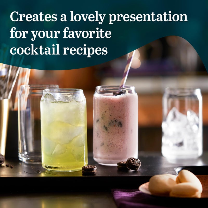 Libbey Classic Can Tumbler Glasses Set of 4, Clear Kitchen Glassware Sets for Beverages and Cocktails, Lead-Free, Cute Drinking Glasses, 16-Ounce - Image 5