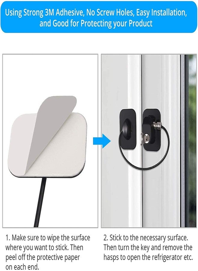VBM قفل لاصق قوي للثلاجة من VBM، مناسب للخزائن وأدراج الملفات والنوافذ، مزود بمفتاح أمان للأطفال. - Image 3
