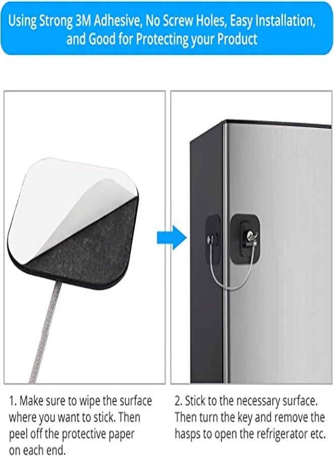 VBM قفل لاصق قوي للثلاجة من VBM، مناسب للخزائن وأدراج الملفات والنوافذ، مزود بمفتاح أمان للأطفال. - Image 4