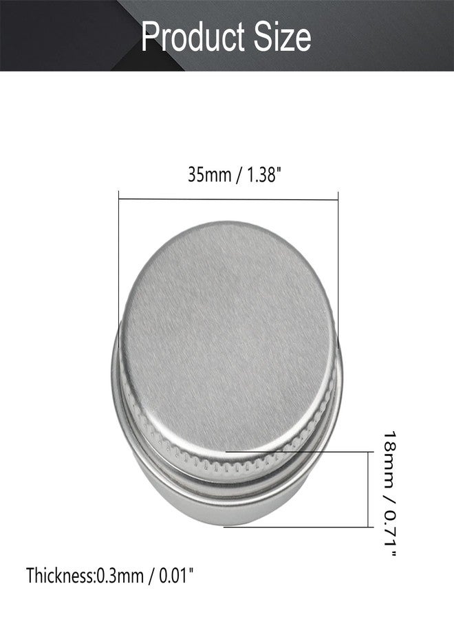 Othmro 6pcs 0.3oz Metal Round Tins Aluminum Tin Cans Containers with Screw Lid, 35*18mm(DxH) Silver tin cans for Salve, Spices, Lip Balm, Tea or Candies 10ml - Image 2