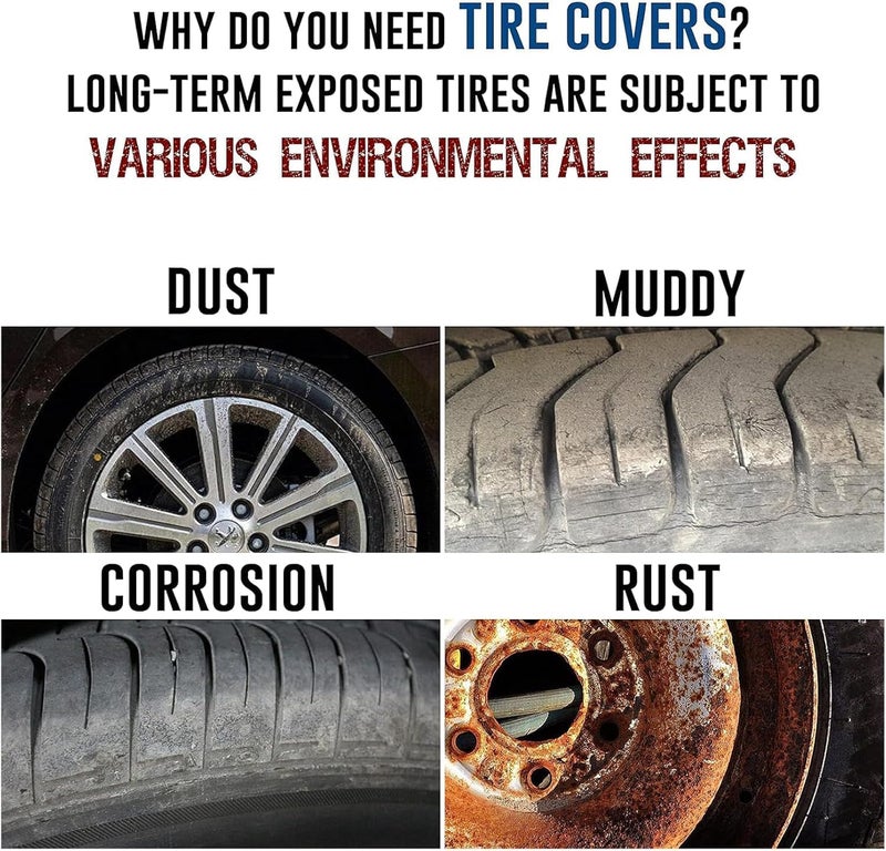 Sumsive Rv Spare Tire Cover Wheel Covers for RV Tires Waterproof Dust-Proof Tire Protectors Spare Tire Cover for RV Travel Trailer Truck SUV (fire, 16IN) - Image 3
