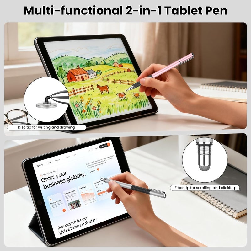 MEKO 2-in-1 Stylus Precision Disc Styli Touch Screen Pen for iPads, Tablets, iPhones, Smartphones, Samsung Galaxy Note/Tab (Blue*6) - Image 2