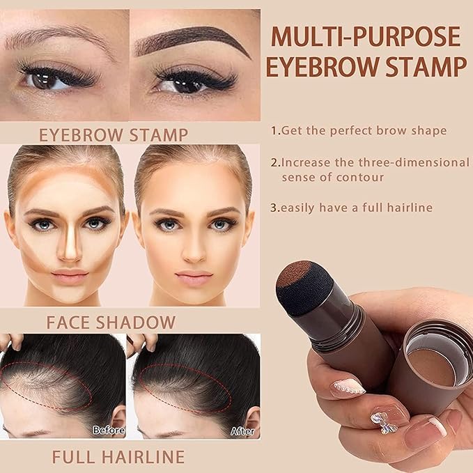 NEW IMPROVED Face & Body Cleansing Scrub Gel with 2 in 1 Hairline & Eyebrow Instant Haircolor (Brown) - Image 4