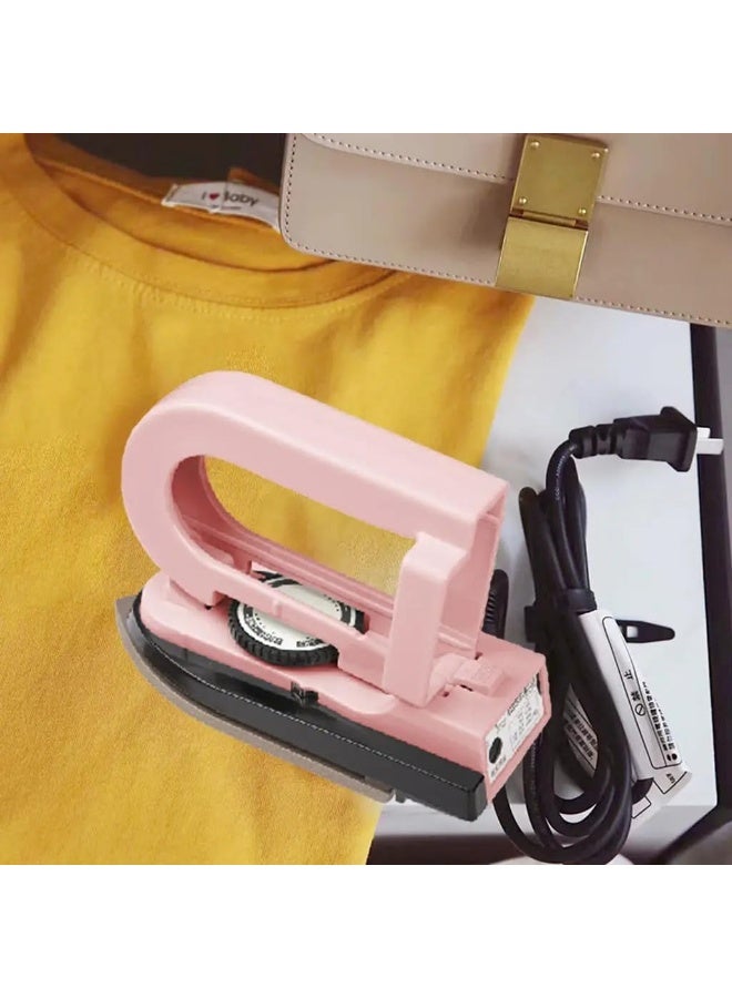 SAFENHAND Portable Mini Travel Folding Iron, Electric Dual Voltage Foldable Iron dustproof Compact and Compact, Suitable for Travel School Homewear 110-240V (PINK)  - Image 5
