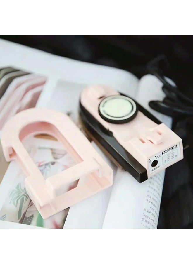 SAFENHAND Portable Mini Travel Folding Iron, Electric Dual Voltage Foldable Iron dustproof Compact and Compact, Suitable for Travel School Homewear 110-240V (PINK)  - Image 4