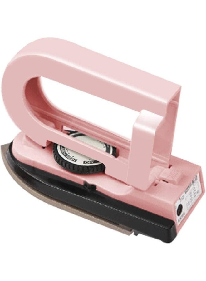 SAFENHAND Portable Mini Travel Folding Iron, Electric Dual Voltage Foldable Iron dustproof Compact and Compact, Suitable for Travel School Homewear 110-240V (PINK)  - Image 1