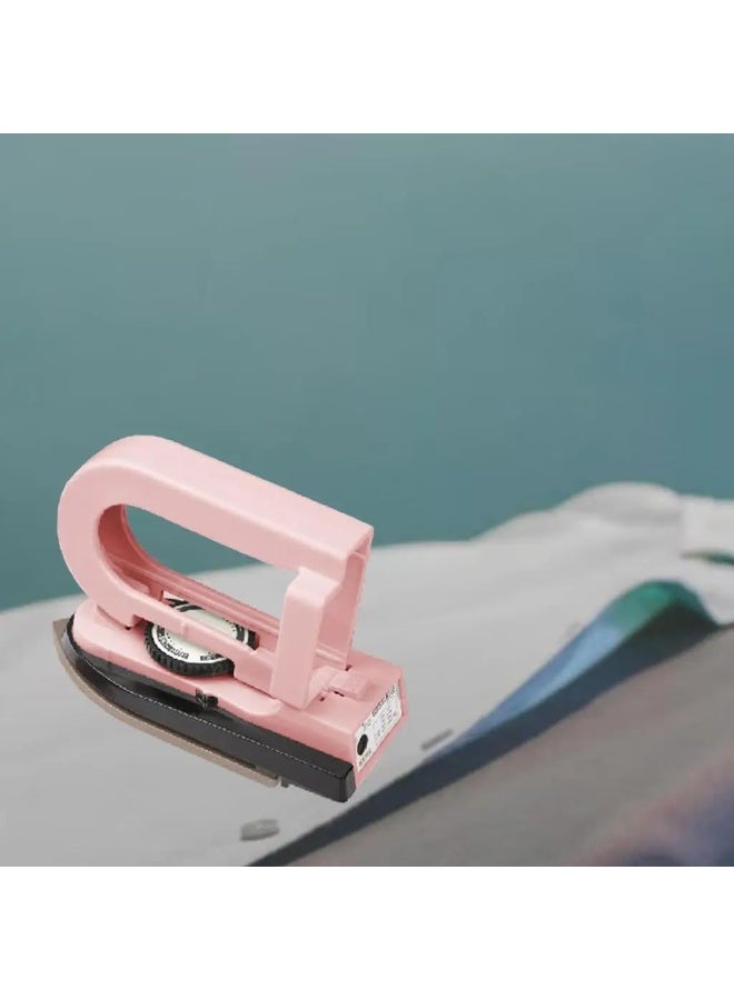 SAFENHAND Portable Mini Travel Folding Iron, Electric Dual Voltage Foldable Iron dustproof Compact and Compact, Suitable for Travel School Homewear 110-240V (PINK)  - Image 3
