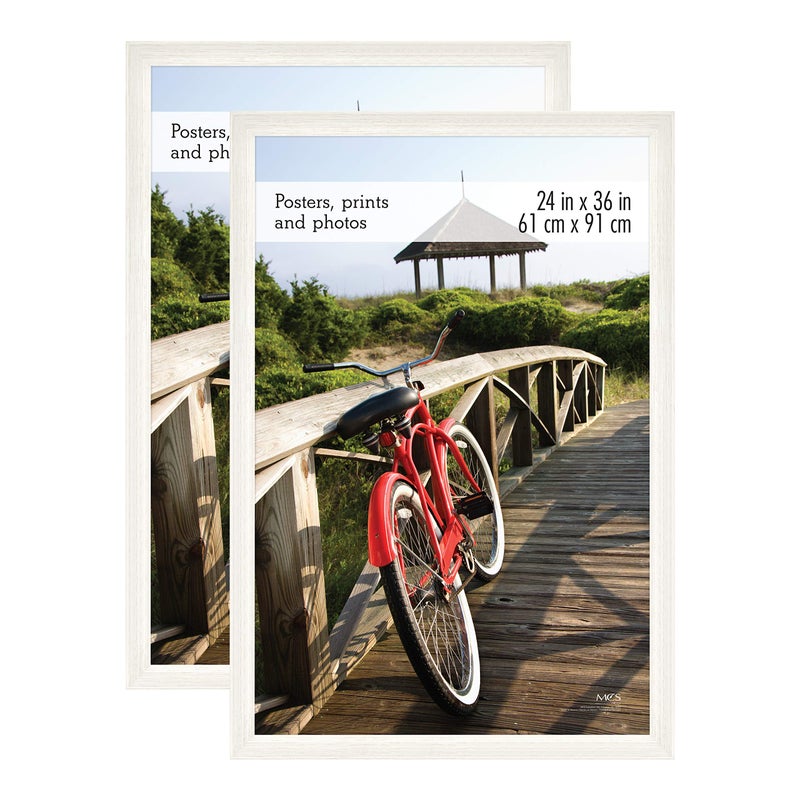 MCS Museum Poster Frame 24x36 White Vertical  Horizontal Wall Hanging Large Picture Frame for Photos Posters  Art Prints 2Pack