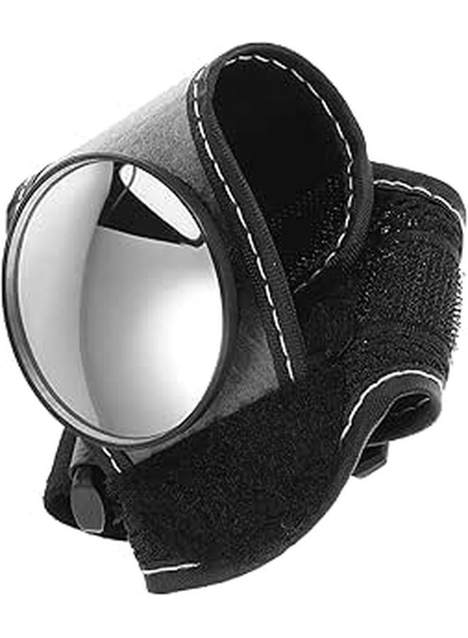 Adjustable Wide Angle Bike Rearview Mirror with Wrist Strap for Outdoor Cycling Black - Image 1