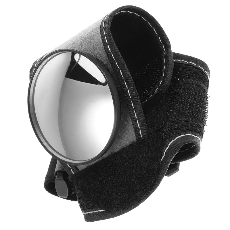 Adjustable Wide Angle Bike Rearview Mirror with Wrist Strap for Outdoor Cycling Black - Image 2
