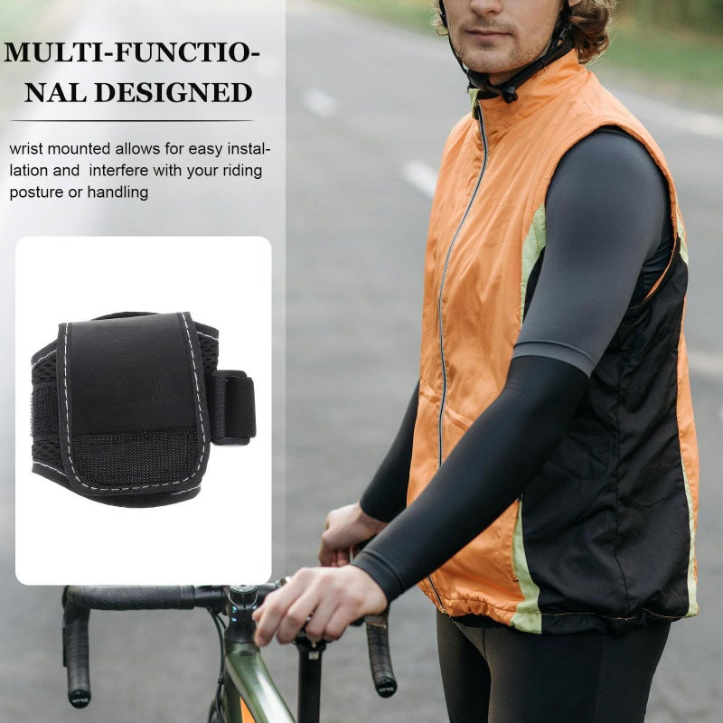 Adjustable Wide Angle Bike Rearview Mirror with Wrist Strap for Outdoor Cycling Black - Image 4