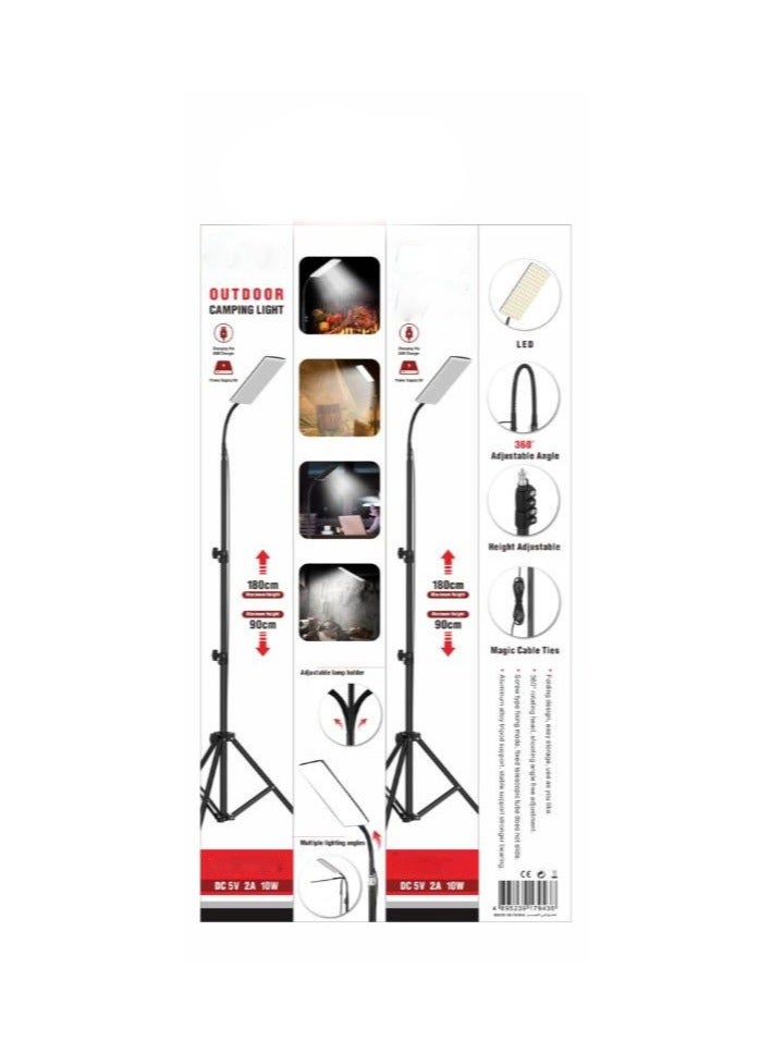 LC Outdoor LED Bulb Stand – 10W USB Rechargeable Height Adjustable Lamp - Image 2