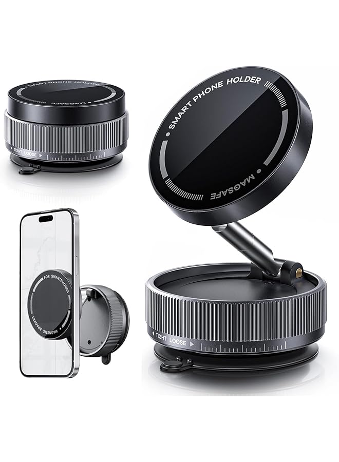 Green Tiger [2025 Upgrade] Car Phone Holder, 360 Adjustable Mobile Holder for Car with Vacuum Suction Mount, Strong Magnetic Phone Holder for Smooth Dashboard, compatible with iPhone 16 Pro Max/15/14/13 - Image 1