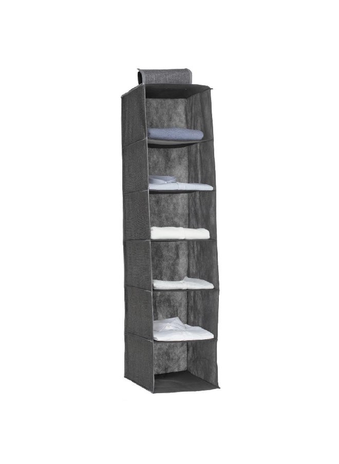 Five Simply Smart 6-Compartment Hanging Shirt Storage Rack Grey 120 x 30 x 30 cm 138887C  - Image 1