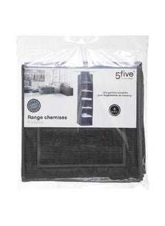 Five Simply Smart 6-Compartment Hanging Shirt Storage Rack Grey 120 x 30 x 30 cm 138887C  - Image 2