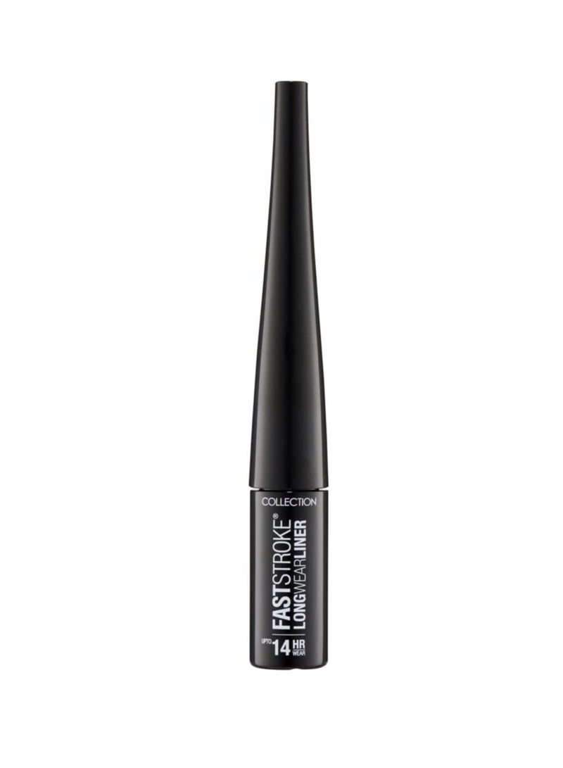 Collection Cosmetics Fast Stroke Long Wear Liner 14 Hour Wear Intense Colour 4ml Black - Image 1