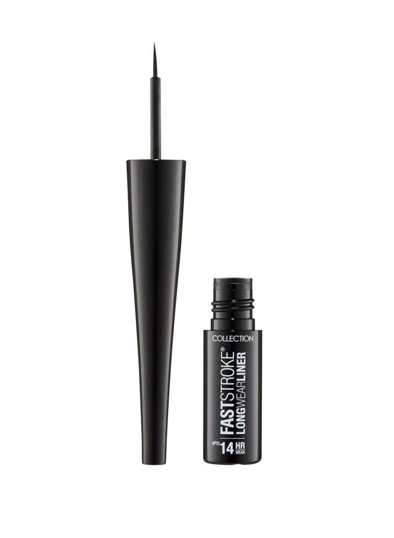 Collection Cosmetics Fast Stroke Long Wear Liner 14 Hour Wear Intense Colour 4ml Black - Image 3