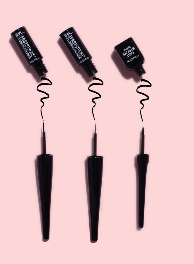 Collection Cosmetics Fast Stroke Long Wear Liner 14 Hour Wear Intense Colour 4ml Black - Image 4