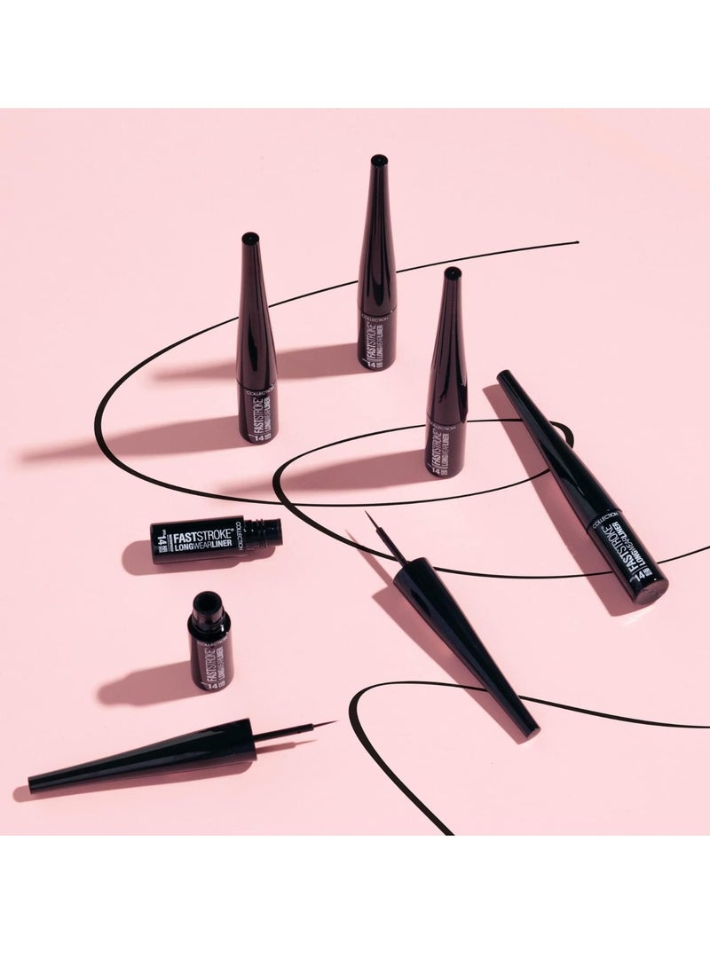 Collection Cosmetics Fast Stroke Long Wear Liner 14 Hour Wear Intense Colour 4ml Black - Image 5