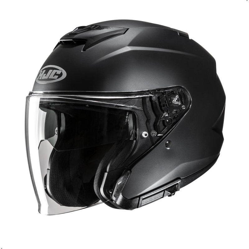 HJC i31 Solid Open Face Motorcycle Helmet DOT Approved Semi Flat Black Medium - Image 2
