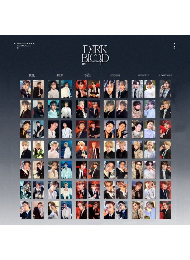 NIBEMINENT 7 قطع بطاقات لومو كيبوب ENHYPEN DARK لهدايا مجموعة المعجبين - Image 2