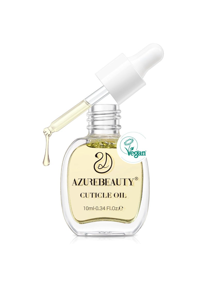 AZUREBEAUTY Cuticle Oil 10ml Natural Nail Nourishing Oil  Cuticles Care Strengthener Oil with Vitamin E and Keratin  for Repair Moisturize and Strengthener for Damaged Nails 