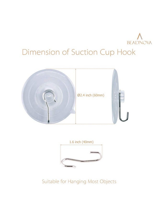 BEADNOVA Suction Cup Hooks 2.5 Inches Suction Cup Hook for Window Glass Wall (6 Packs) - Image 3